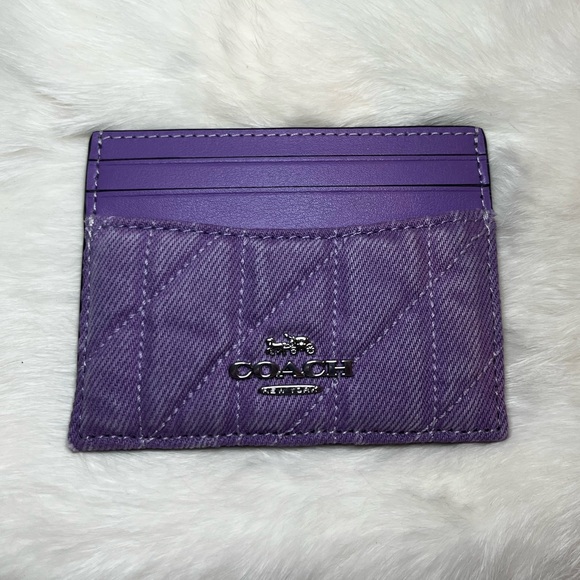 Coach Handbags - Coach Iris Denim Quilted Card Holder